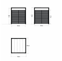 Teknisk ritning av ett insynsskydd med mått