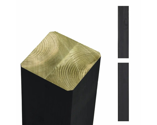 Trästolpe av trä, svart