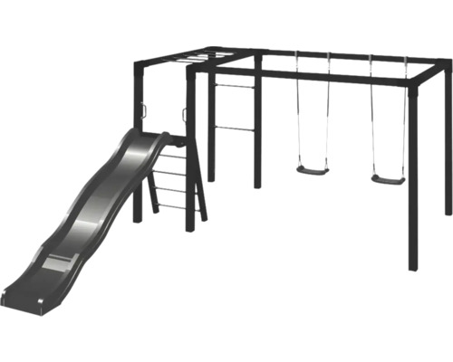Gungställning PLUS Daylife modell 3 Lekplats med rutschkana, klätterställning och gunga