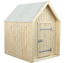 Trädgårdshus i trä med dörr