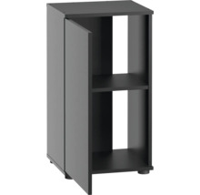 Svart underskåp med en dörr och hyllor