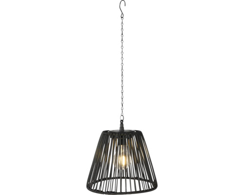 Pendellampa med kedjeupphängning och lampskärm av snöre