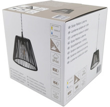 Förpackning av en solcellslampa i rotting