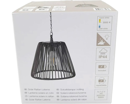 Solcellslampa i rotting i förpackning