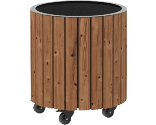 Planteringslåda PLUS Circle Ø40/45 cm Rund blomkruka i trä med hjul