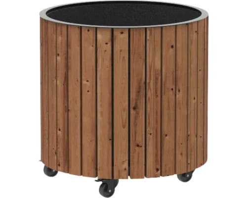 Planteringslåda PLUS Circle Ø55/55 cm Rund planteringslåda i trä med hjul