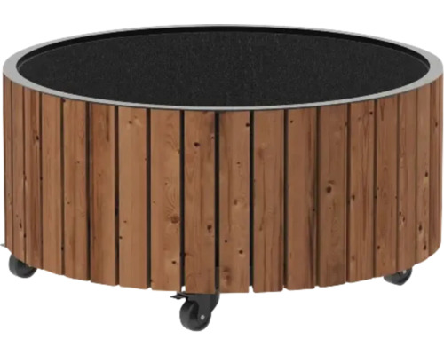 Planteringslåda PLUS Circle Ø70/35 cm Rund planteringslåda i trä med hjul
