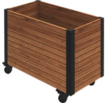 Träplanteringslåda med hjul för trädgården