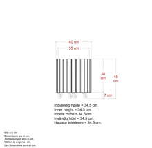 Teknisk ritning av rullcontainer med mått