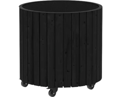 Planteringslåda PLUS Circle Ø55/55 cm Rund blomkruka i trä med hjul