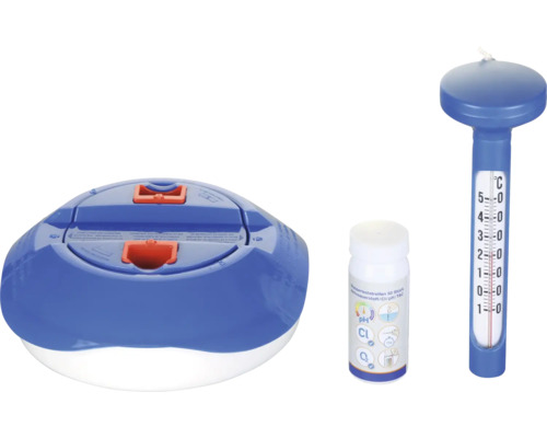 Poolunderhållsset med doseringsflottör, termometer och testremsor
