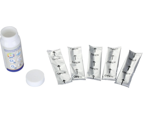 Vattenanalys testremsor med flaska och individuellt förpackade testremsor