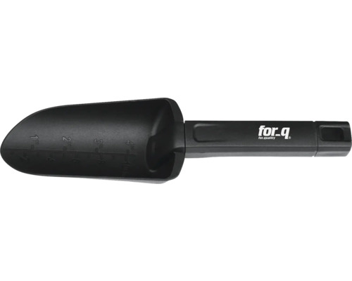 Trädgårdsspade i plast med for_q logotyp