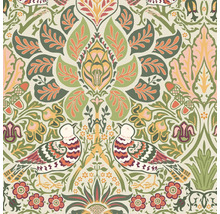 Blommönstrad väv med fåglar