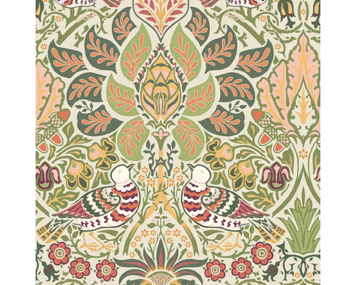 Blommönstrad väv med fåglar