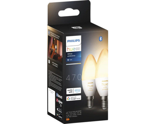 Philips Hue White Ambiance E14-lampa i kartong