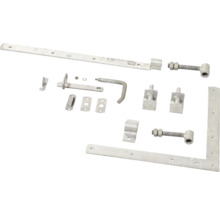 Metallgrindbeslag set med spärr, band och tillbehör