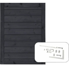 Trädgårdsgrind av trä med beslag