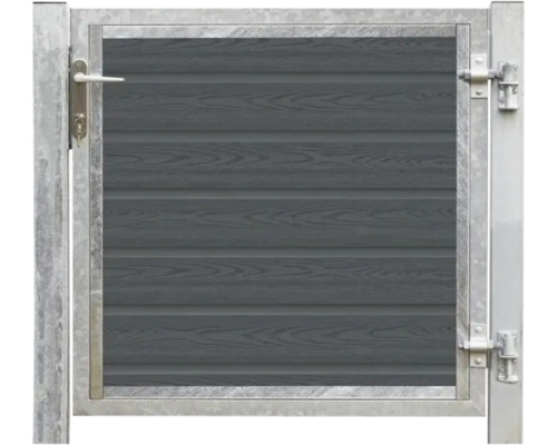 Trädgårdsgrind med trästruktur och metallram