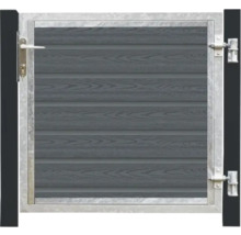 Trädgårdsgrind med träutseende och metallram