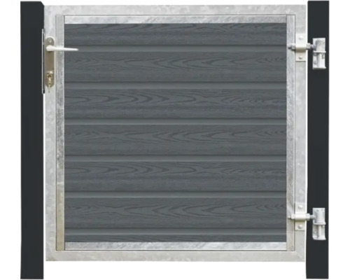 Trädgårdsgrind med träutseende och metallram