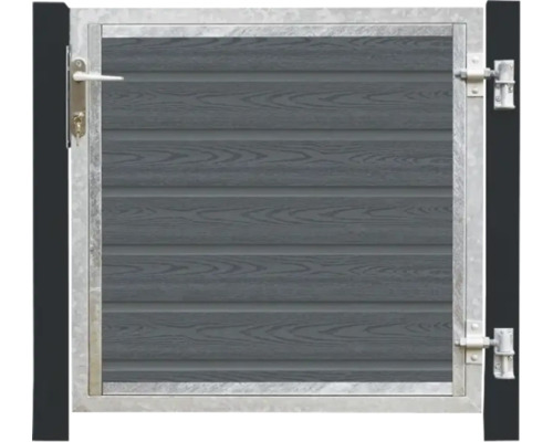 Trädgårdsgrind med träutseende och metallram