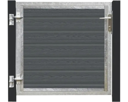 Trädgårdsgrind med träfyllning och metallram