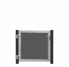 Trädgårdsgrind med metallram och träfyllning