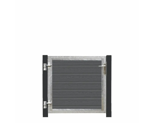 Trädgårdsgrind med metallram och träfyllning