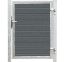 Trädgårdsgrind med trästrukturfyllning och metallram