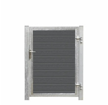 Trädgårdsgrind med metallram och träelement