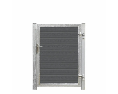 Trädgårdsgrind med metallram och träelement