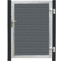 Trädgårdsgrind med trästruktur och metallram