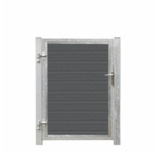 Trädgårdsgrind med träfyllning och metallram