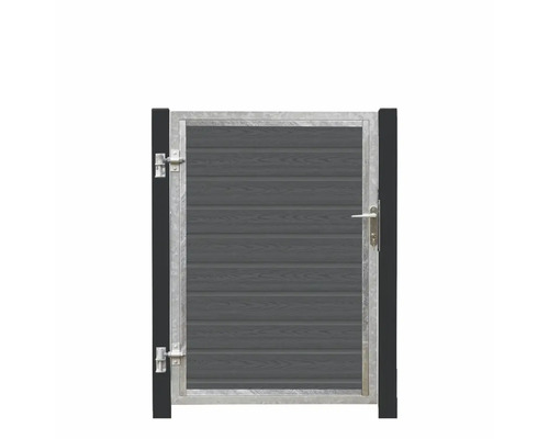 Trädgårdsgrind med trästruktur och metallram