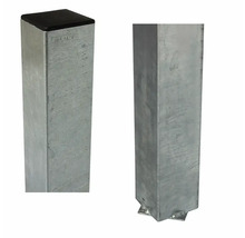 Rektangulär metallstolpe med lock