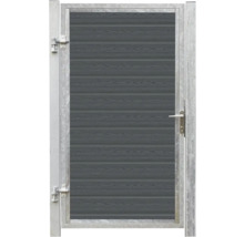 Trädgårdsgrind med trästruktur och metallram