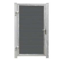 Trädgårdsgrind med metallram och träfyllning