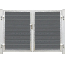 Dubbel metallgrind med träutseende