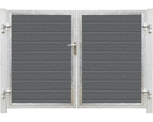 Dubbel metallgrind med träutseende