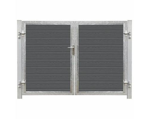 Dubbelgrind med träfyllning och metallram