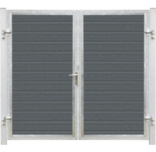 Dubbelport med horisontella lameller