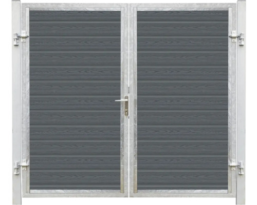 Dubbelport med horisontella lameller
