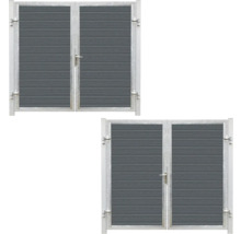 Dubbelgrind i metall med träinsats