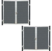 Dubbel grind av metall och trä för utomhusbruk