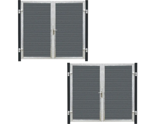 Dubbel grind av metall och trä för utomhusbruk