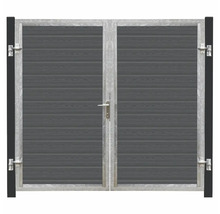 Dubbelport av metall med träfyllning