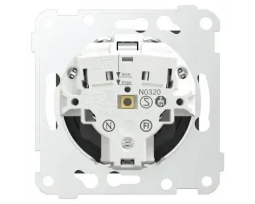 Bakifrånvy av ett enda Schuko-uttagsinsats