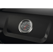 Närbild av en grilltermometer med temperaturvisning