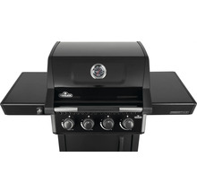 Svart Napoleon Freestyle gasolgrill med fyra brännare och termometer